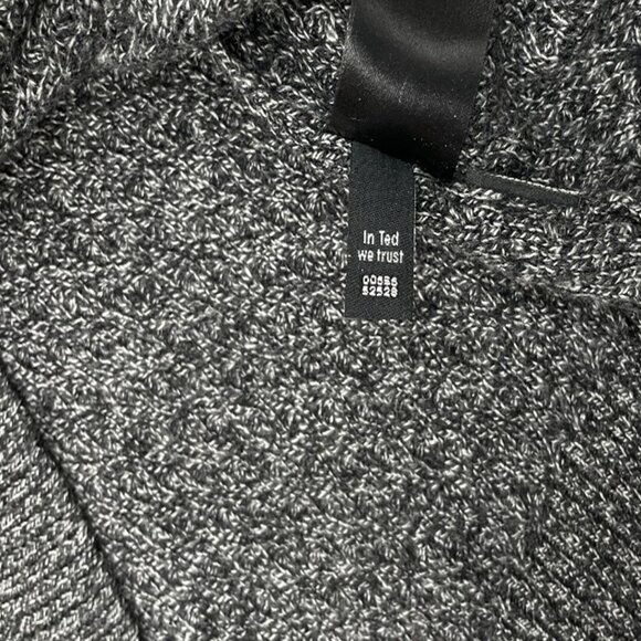 Ted Baker London Size 5 Men's Cable Knit Gray Black Cotton Blend Sweater XL - Picture 8 of 8